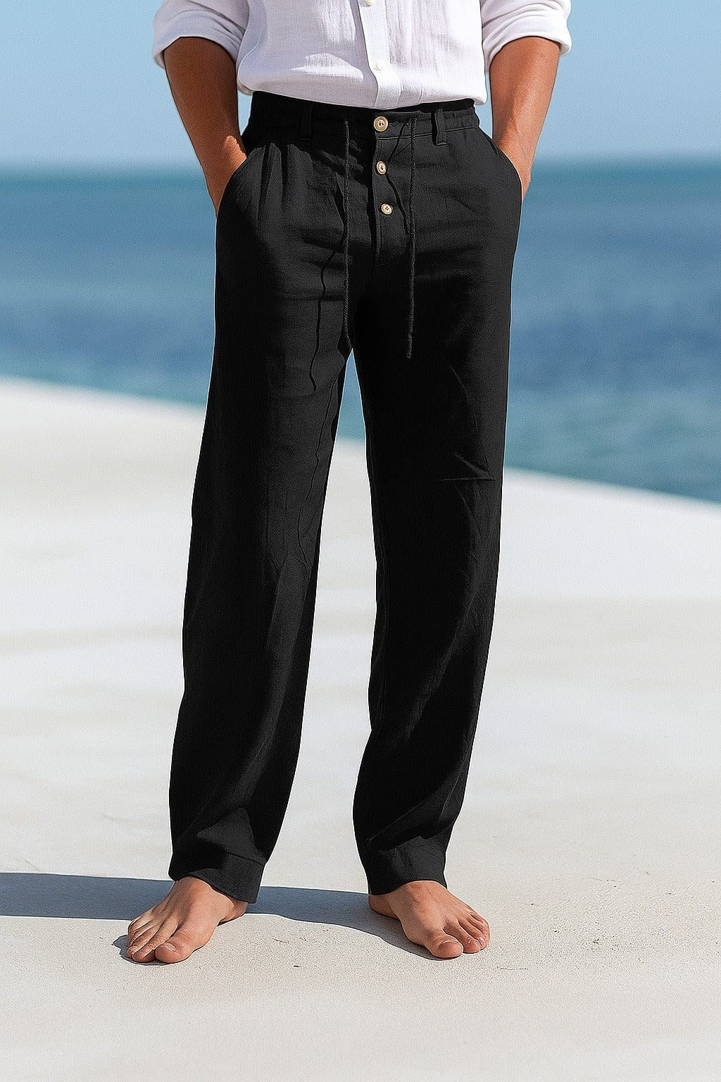 Henry | Graceful Relaxed Fit Linen Pants with Drawstring Waist