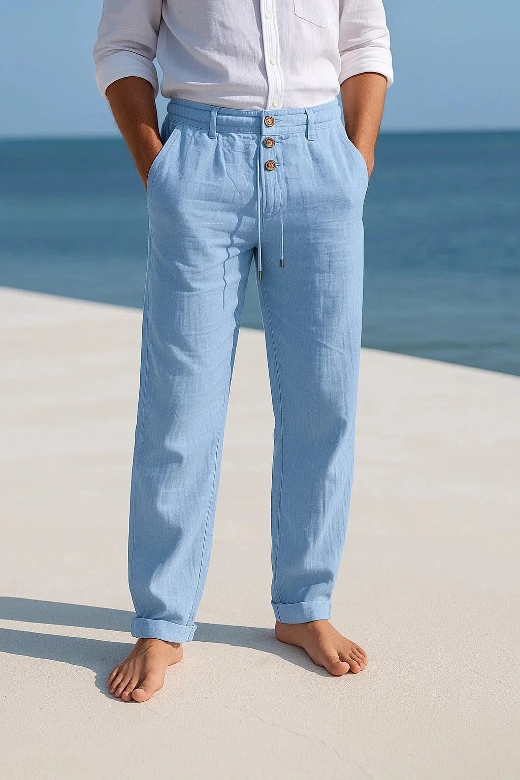 Henry | Graceful Relaxed Fit Linen Pants with Drawstring Waist