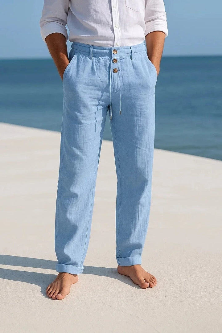 Henry | Graceful Relaxed Fit Linen Pants with Drawstring Waist