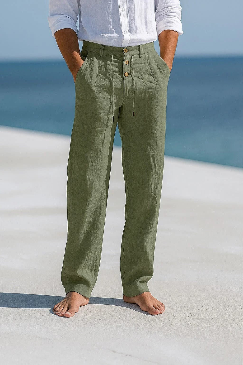 Henry | Graceful Relaxed Fit Linen Pants with Drawstring Waist