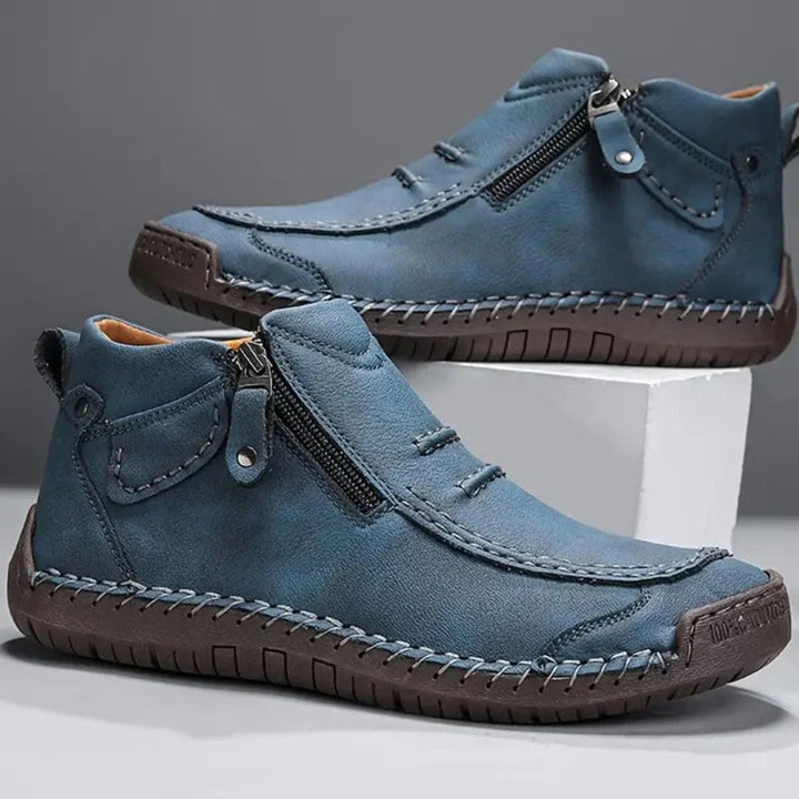 Henry | Relaxed Stitched Ankle Orthopedic Shoes with Side Zip