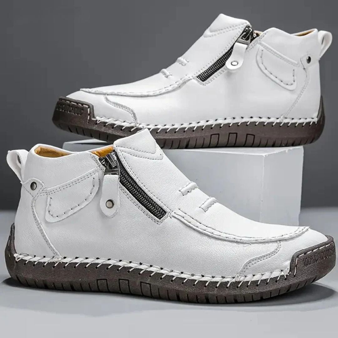 Henry | Relaxed Stitched Ankle Orthopedic Shoes with Side Zip