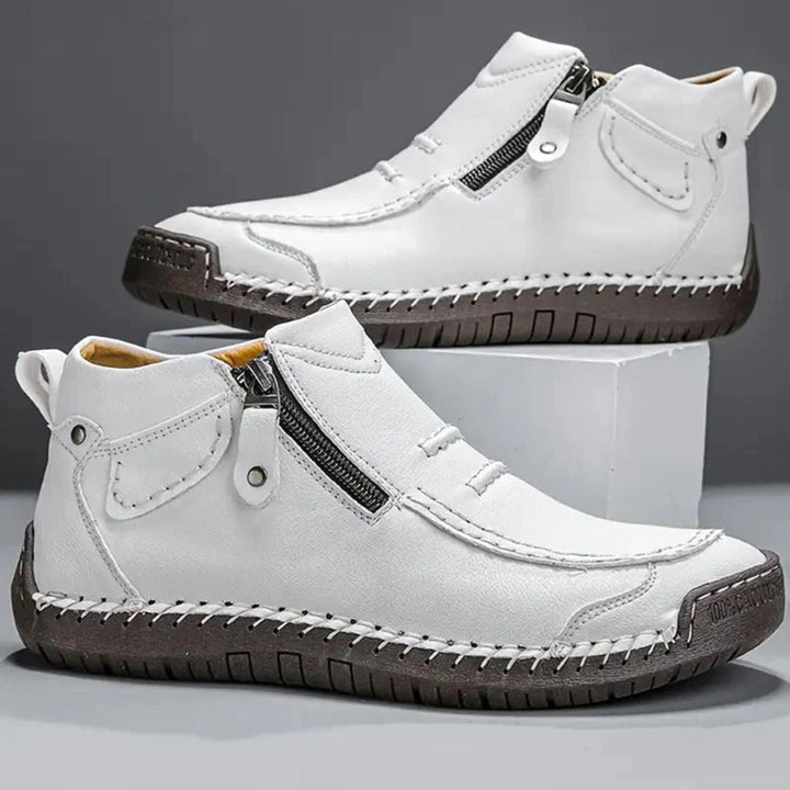 Henry | Relaxed Stitched Ankle Orthopedic Shoes with Side Zip