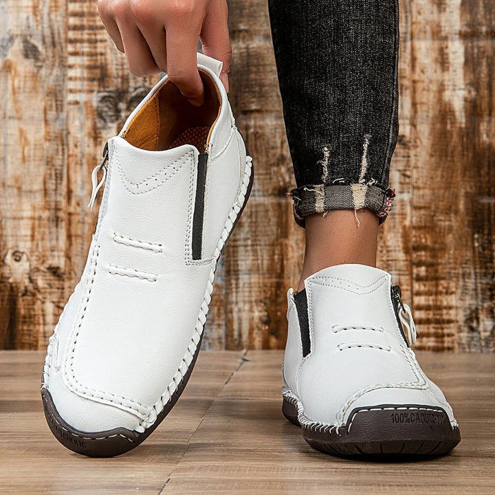Henry | Relaxed Stitched Ankle Orthopedic Shoes with Side Zip