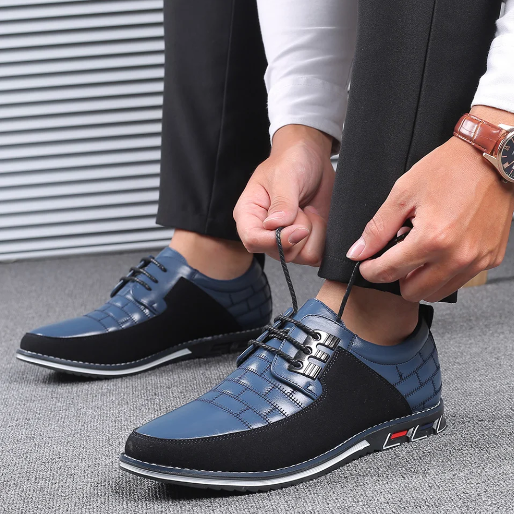 Hunter | Polished Panelled Lace-Up Orthopedic Shoes