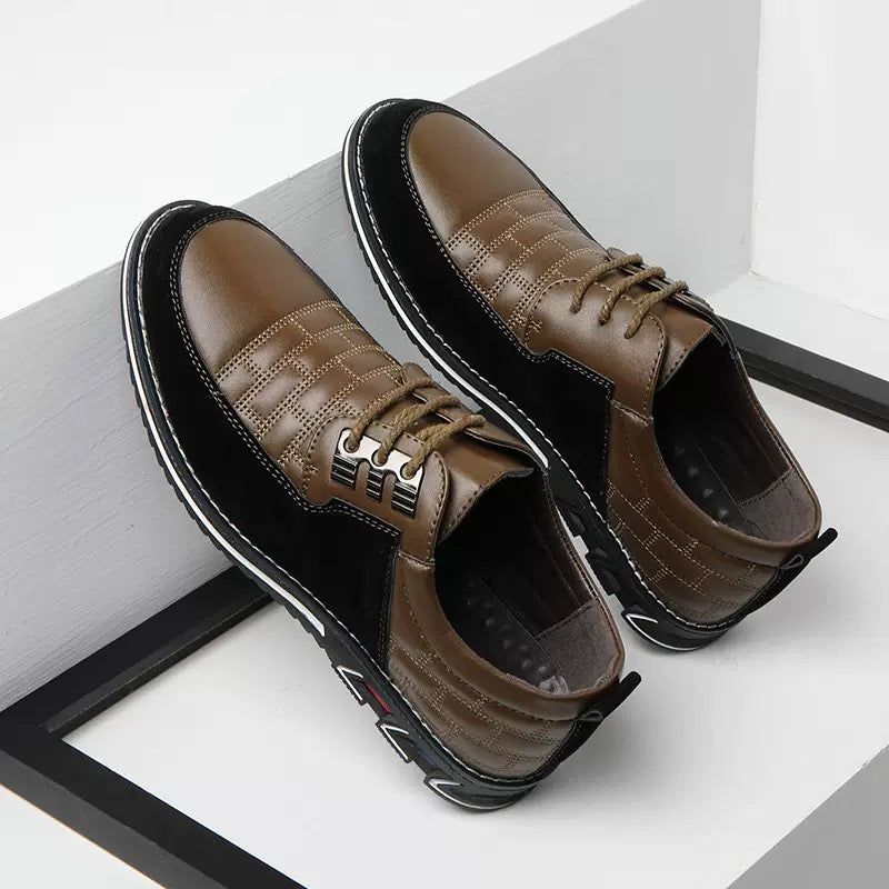 Hunter | Polished Panelled Lace-Up Orthopedic Shoes