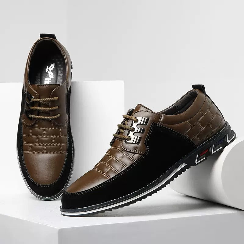 Hunter | Polished Panelled Lace-Up Orthopedic Shoes