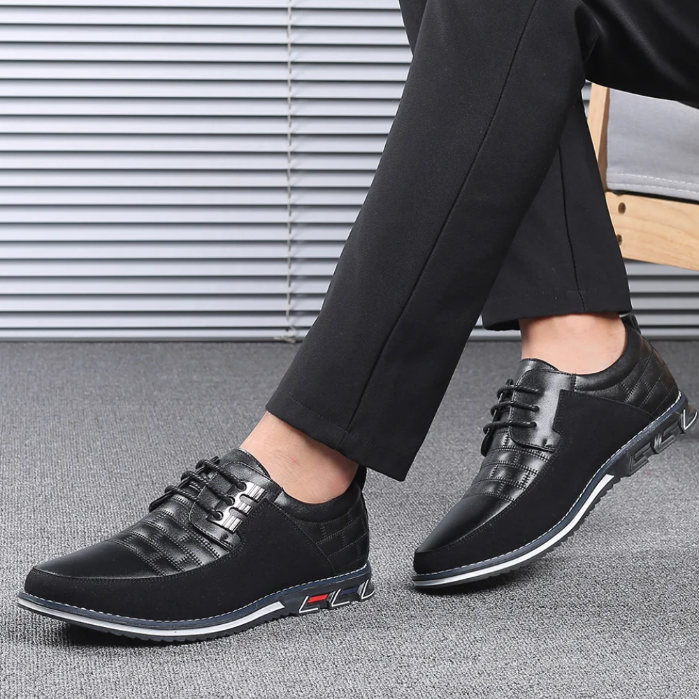 Hunter | Polished Panelled Lace-Up Orthopedic Shoes