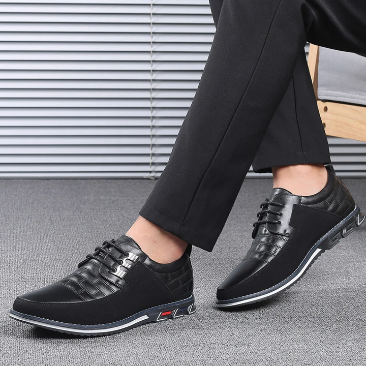 Hunter | Polished Panelled Lace-Up Orthopedic Shoes