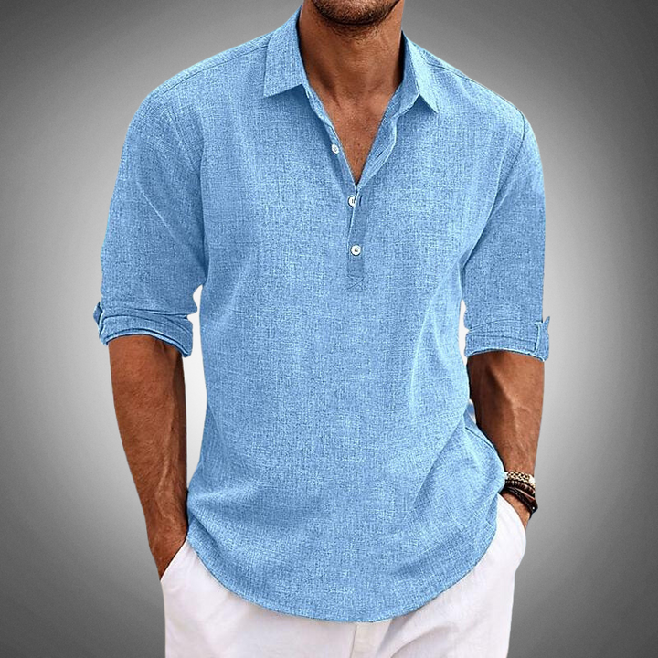Hunter | Relaxed Textured Linen Shirt for Men