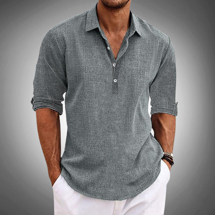 Hunter | Relaxed Textured Linen Shirt for Men