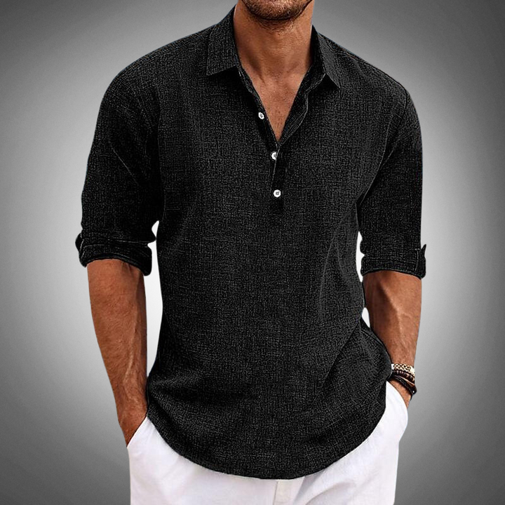 Hunter | Relaxed Textured Linen Shirt for Men