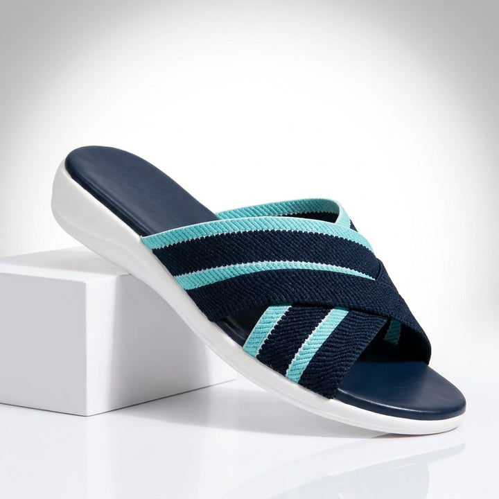 Imogen | Woven Cross Strap Flat Sandals