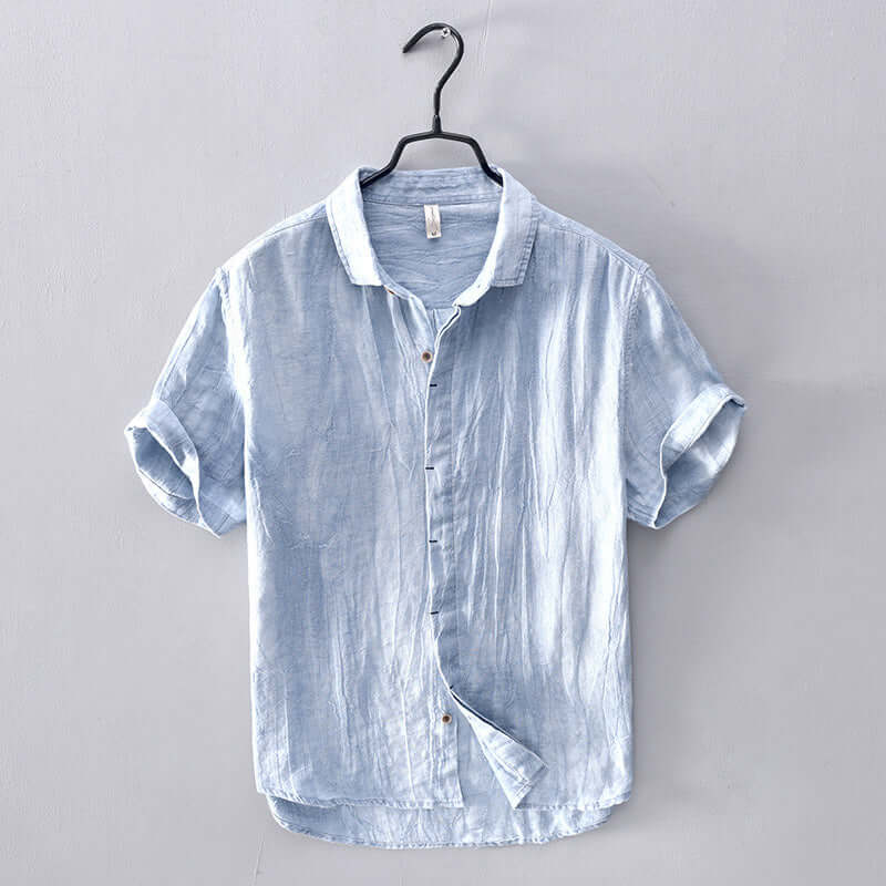 Isaac | Elegant Breathable Short Sleeve Linen Shirt