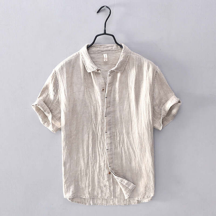 Isaac | Elegant Breathable Short Sleeve Linen Shirt