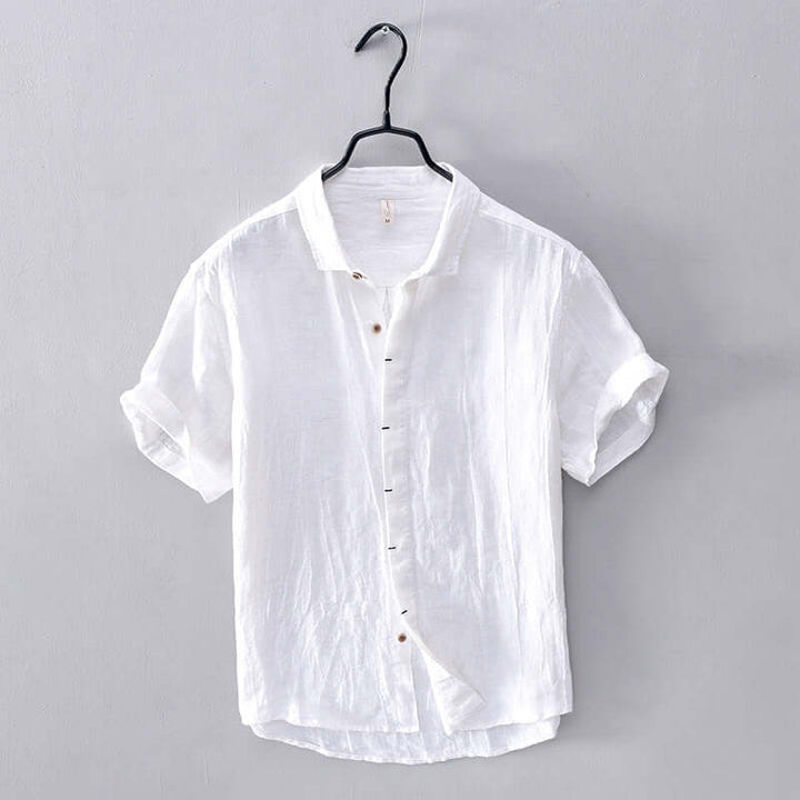 Isaac | Elegant Breathable Short Sleeve Linen Shirt