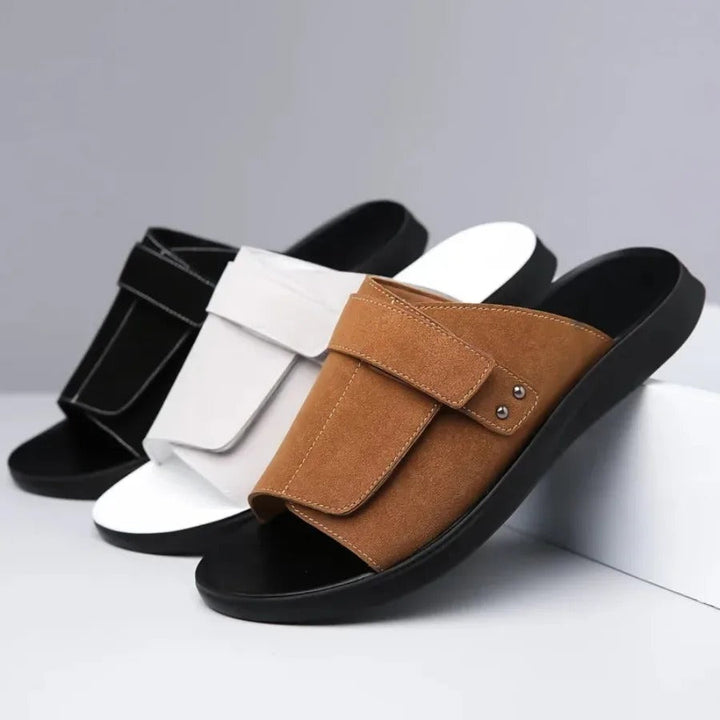 Isaac | Refined Adjustable Strap Men Slides Sandals
