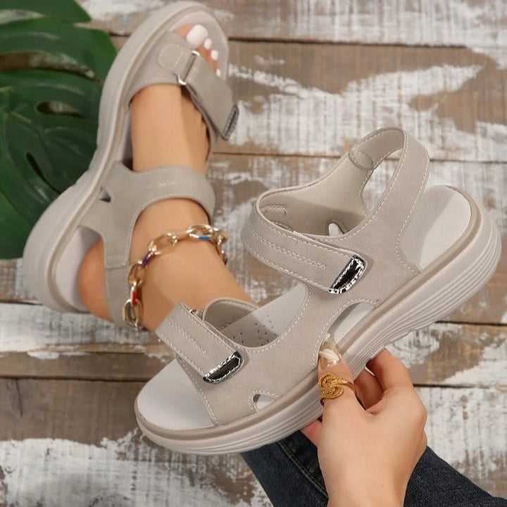 Isabella | Adjustable Strap Open Toe Flat Sandals