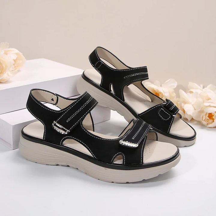 Isabella | Adjustable Strap Open Toe Flat Sandals