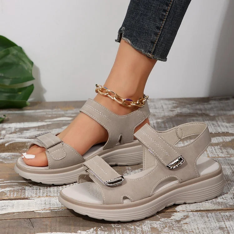 Isabella | Adjustable Strap Open Toe Flat Sandals