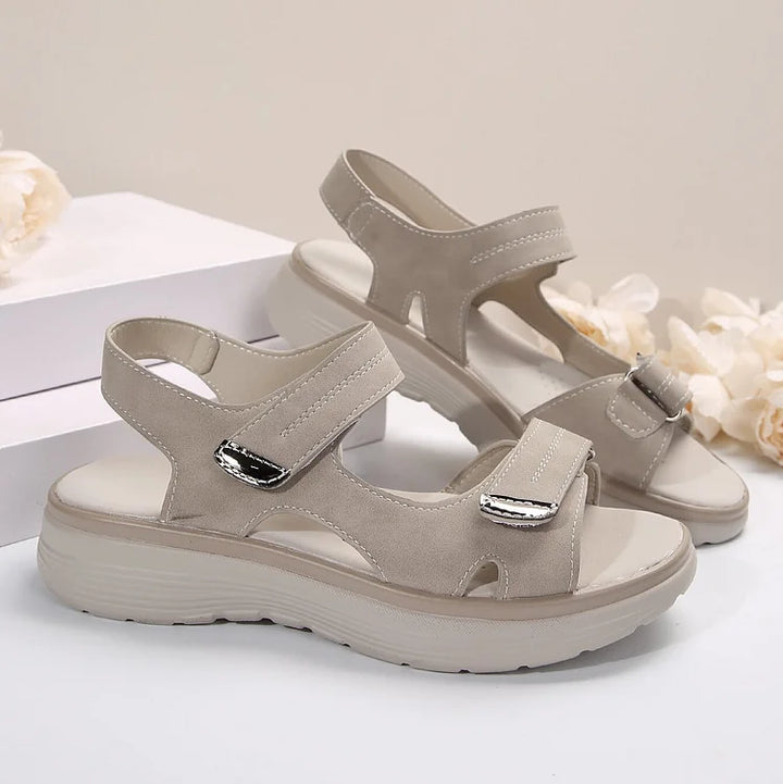Isabella | Adjustable Strap Open Toe Flat Sandals