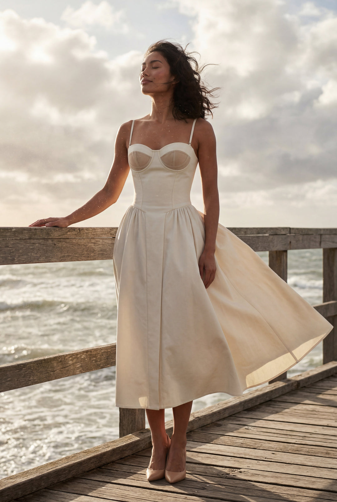 Isabella | Effortless Floral Corset Midi Races Dresses