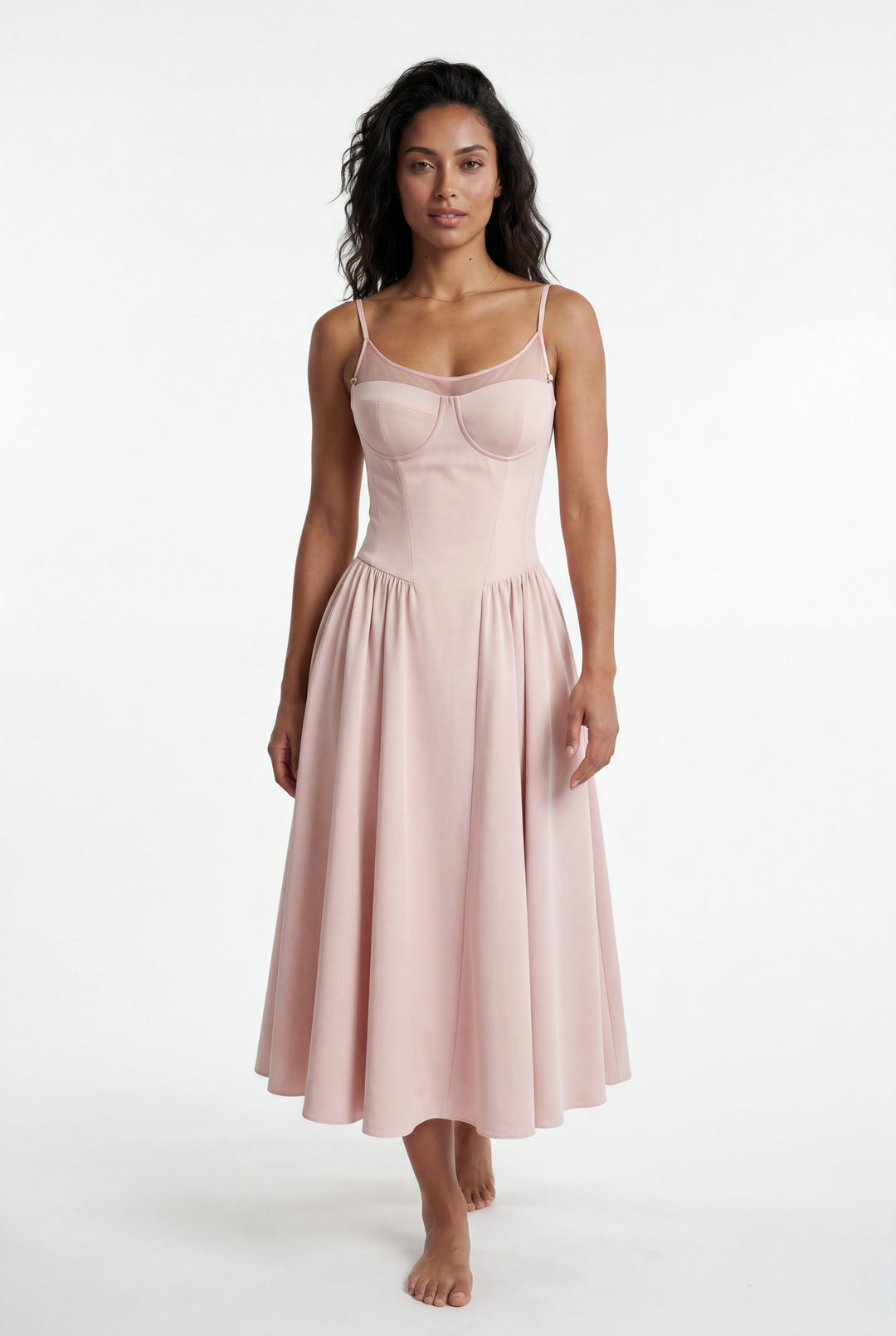 Isabella | Effortless Floral Corset Midi Races Dresses