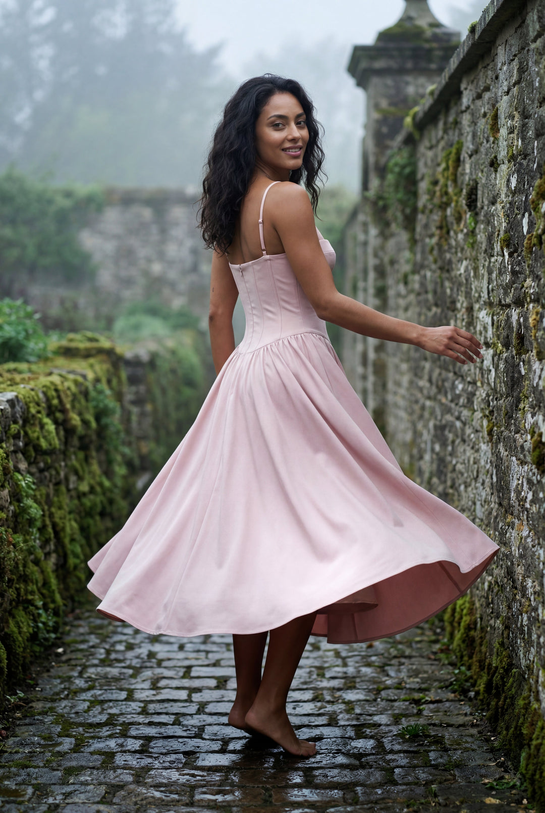 Isabella | Effortless Floral Corset Midi Races Dresses