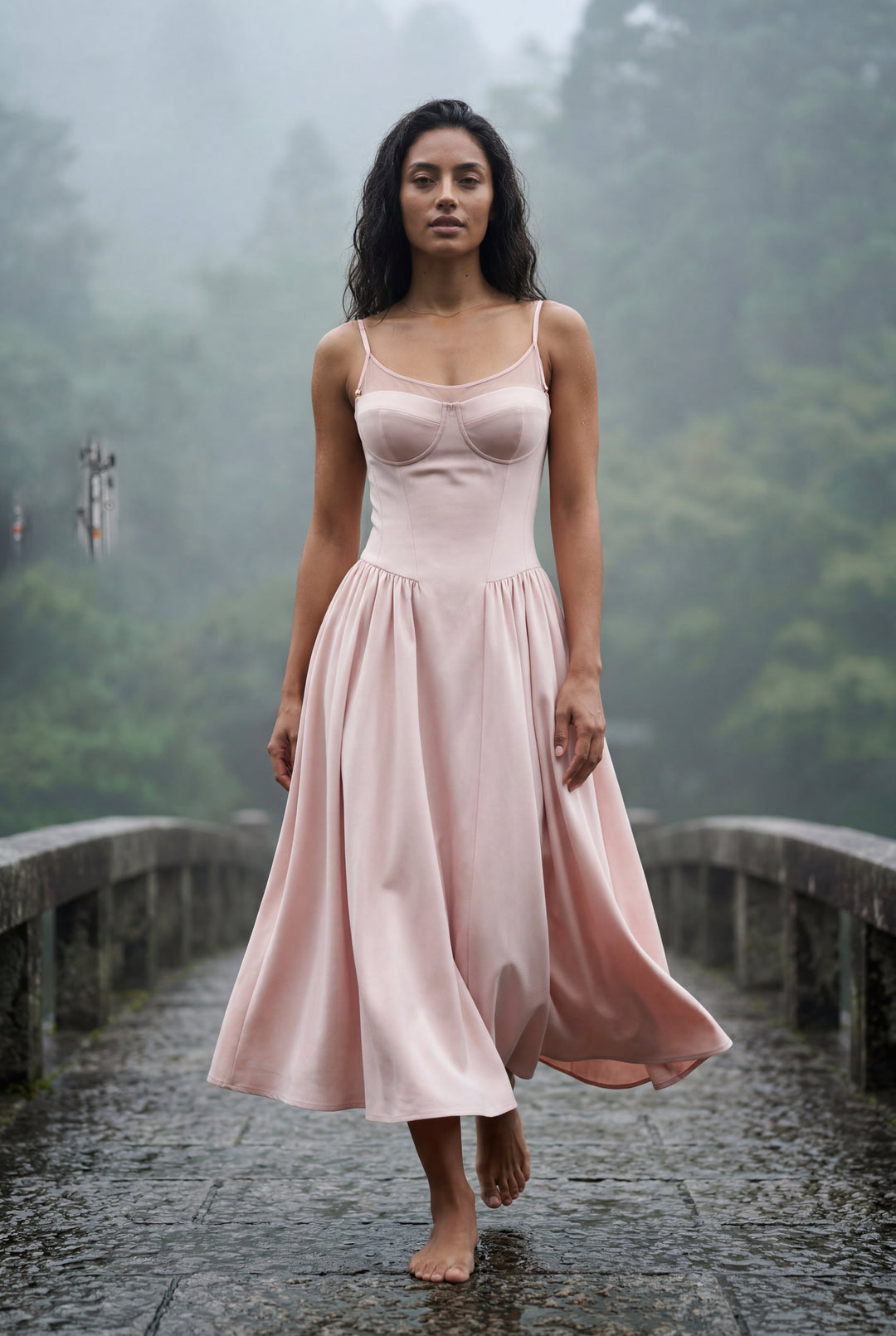 Isabella | Effortless Floral Corset Midi Races Dresses
