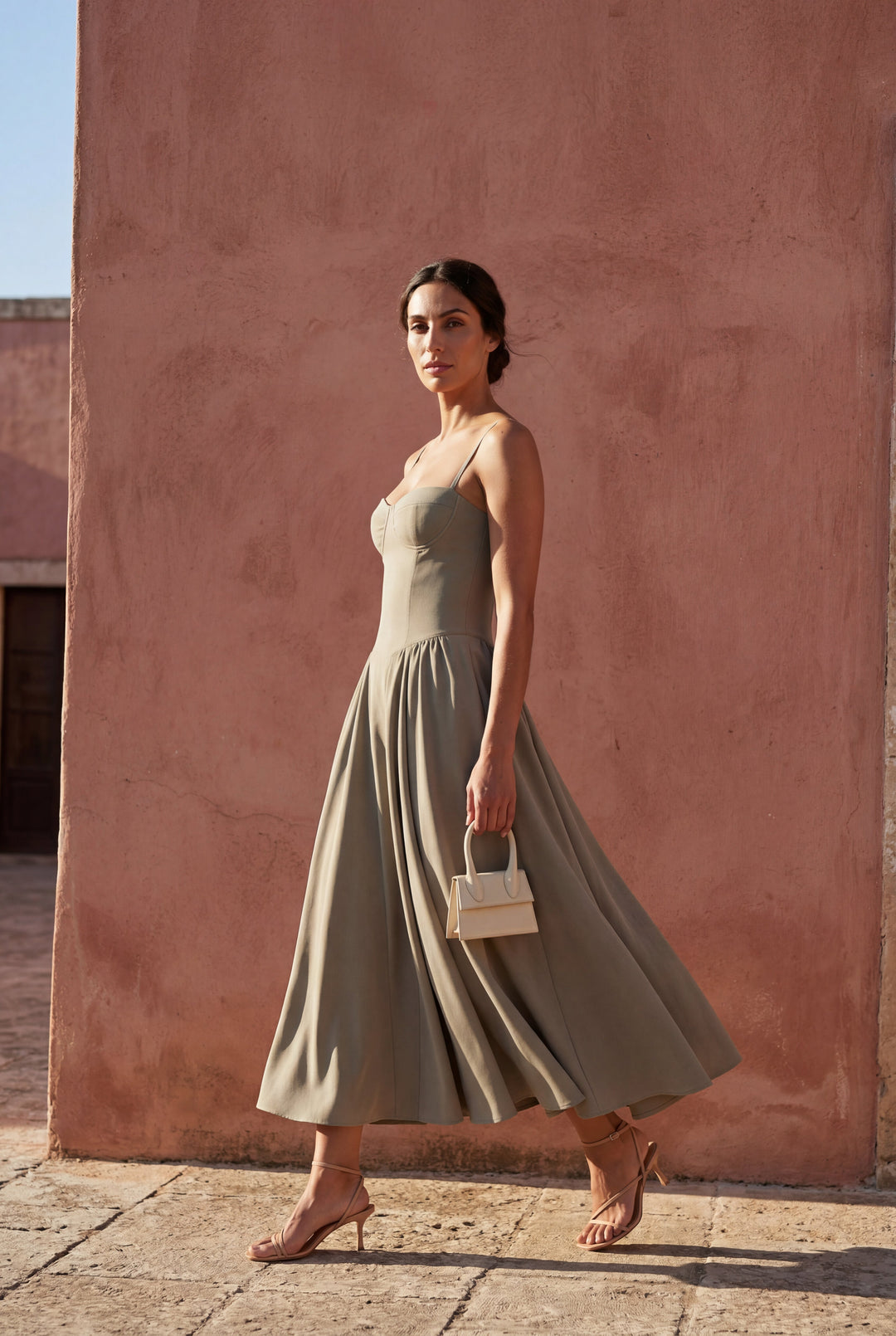 Isabella | Effortless Floral Corset Midi Races Dresses