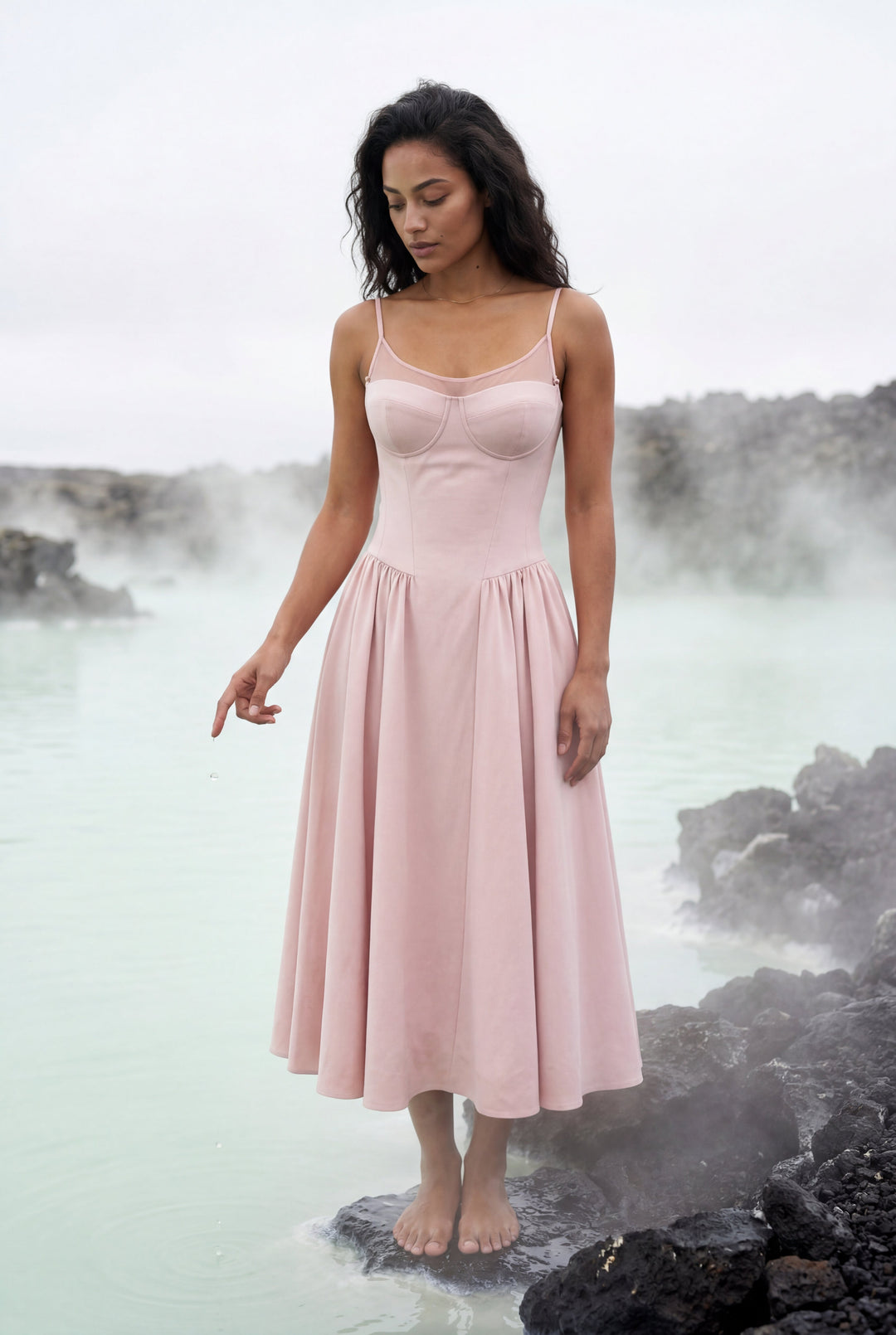 Isabella | Effortless Floral Corset Midi Races Dresses
