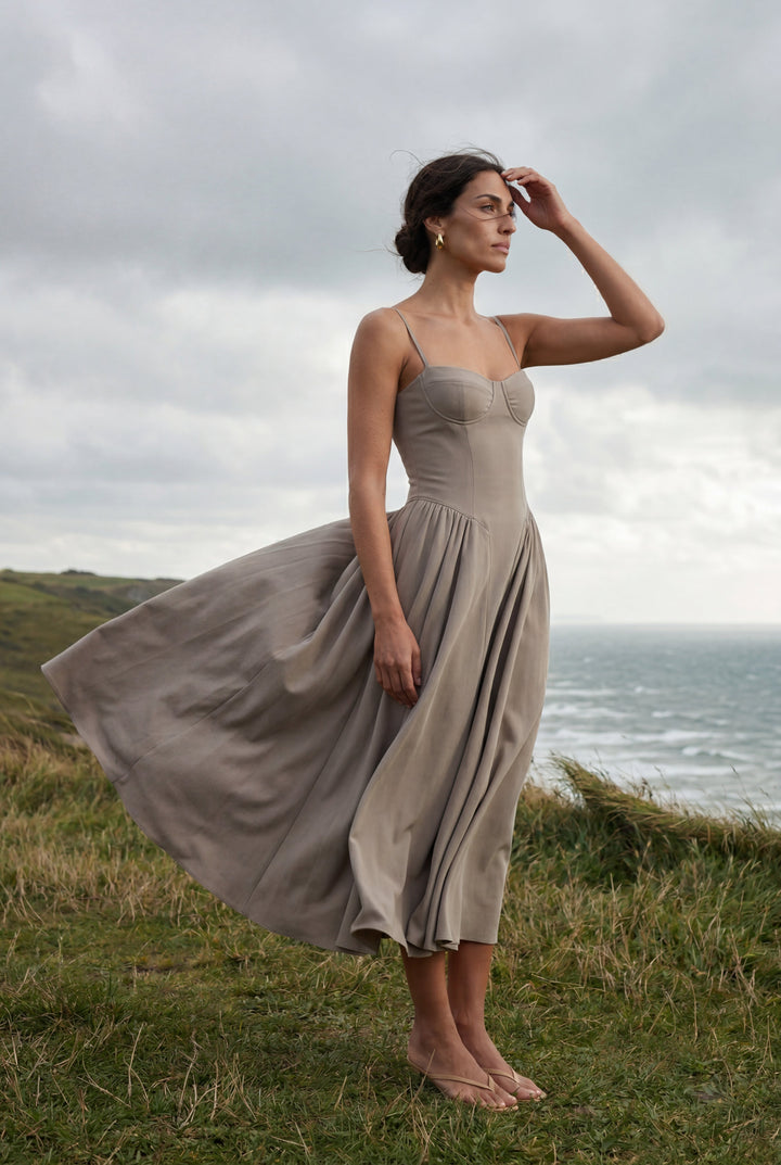 Isabella | Effortless Floral Corset Midi Races Dresses