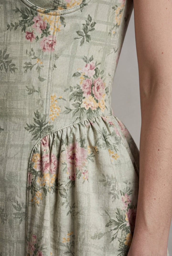 Isabella | Effortless Floral Corset Midi Races Dresses