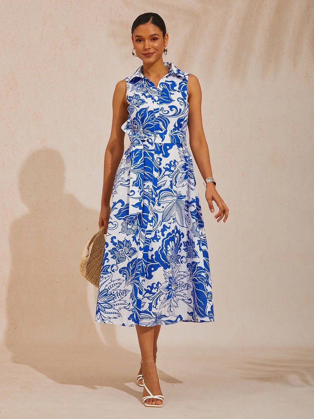 Isabella | Floral Sleeveless Midi Summer Dresses