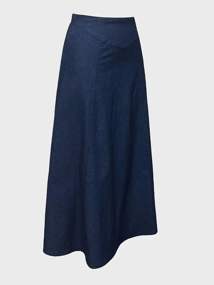Isabella | Stylish A-Line Denim-Look Midi Skirt