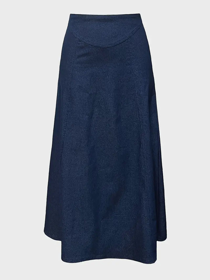 Isabella | Stylish A-Line Denim-Look Midi Skirt