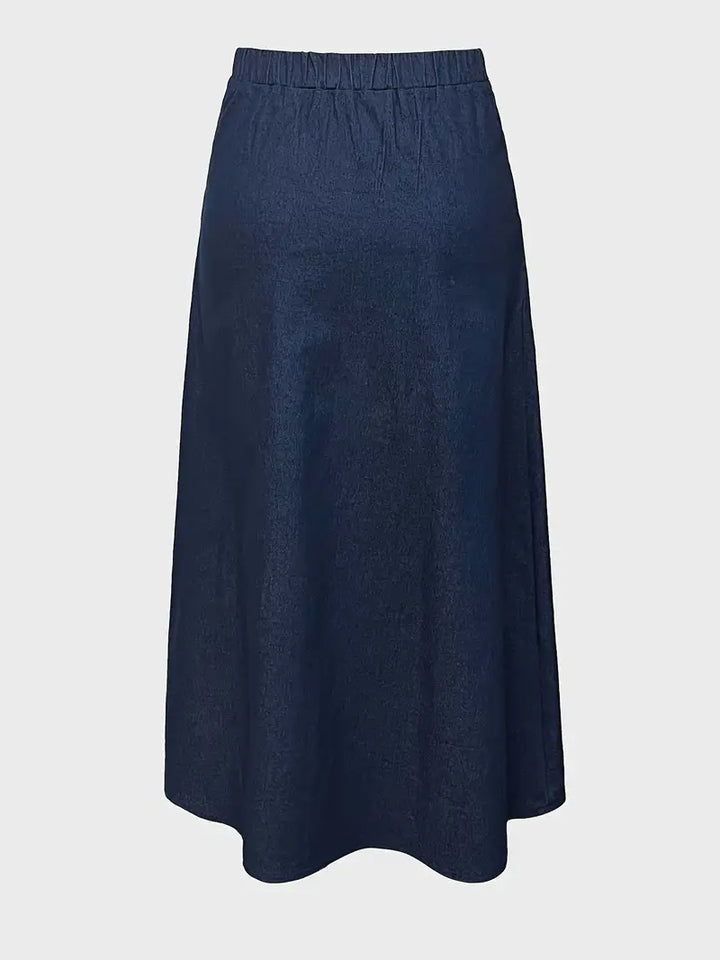 Isabella | Stylish A-Line Denim-Look Midi Skirt