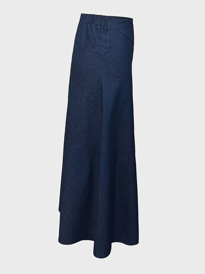 Isabella | Stylish A-Line Denim-Look Midi Skirt