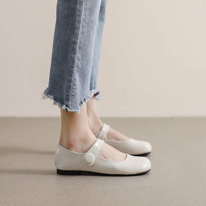 Isabelle | Graceful Round Toe Mary Jane Flats with Adjustable Strap