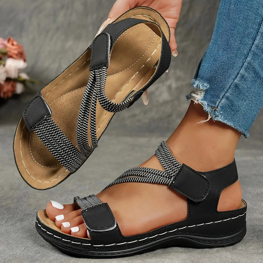 Isabelle | Timeless Comfort Wedge Sandals with Adjustable Straps