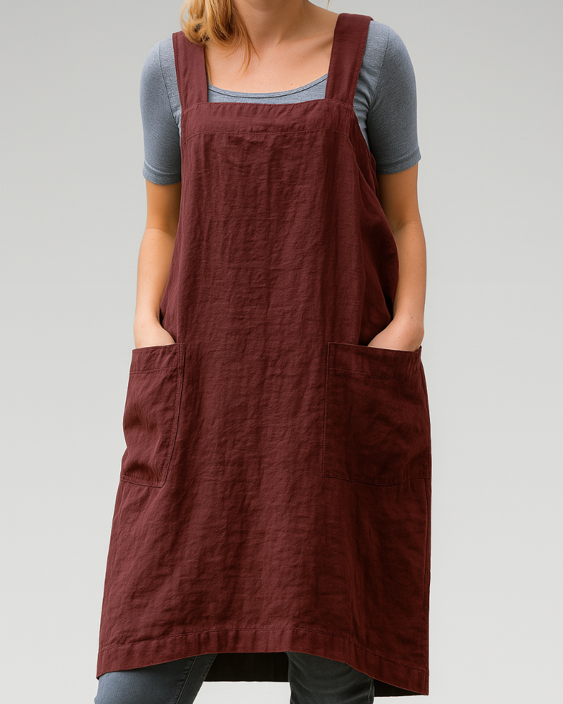 Isla | Chic Pinafore Linen Dress with Pockets