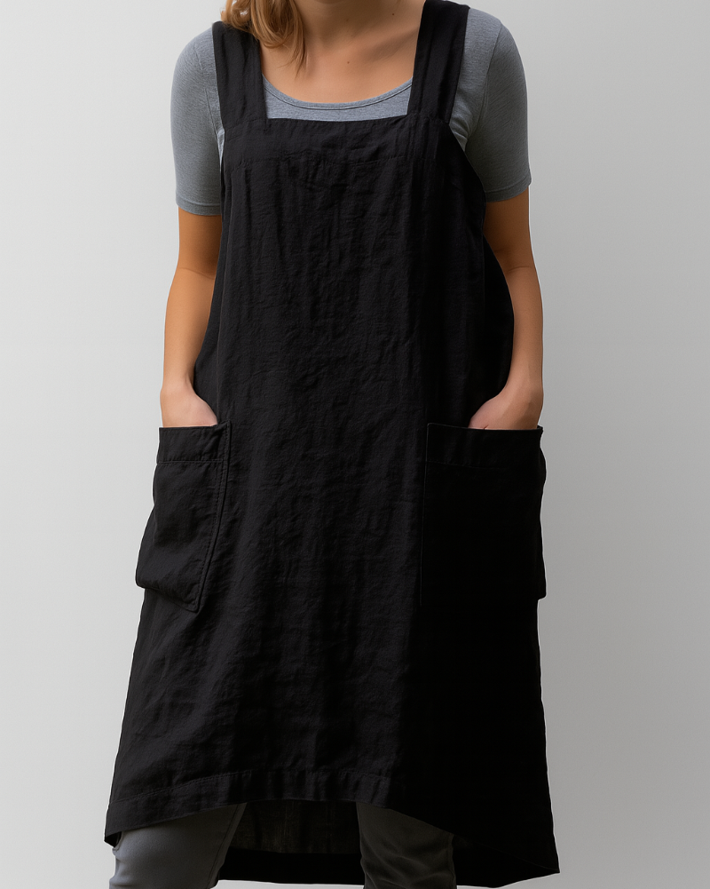 Isla | Chic Pinafore Linen Dress with Pockets