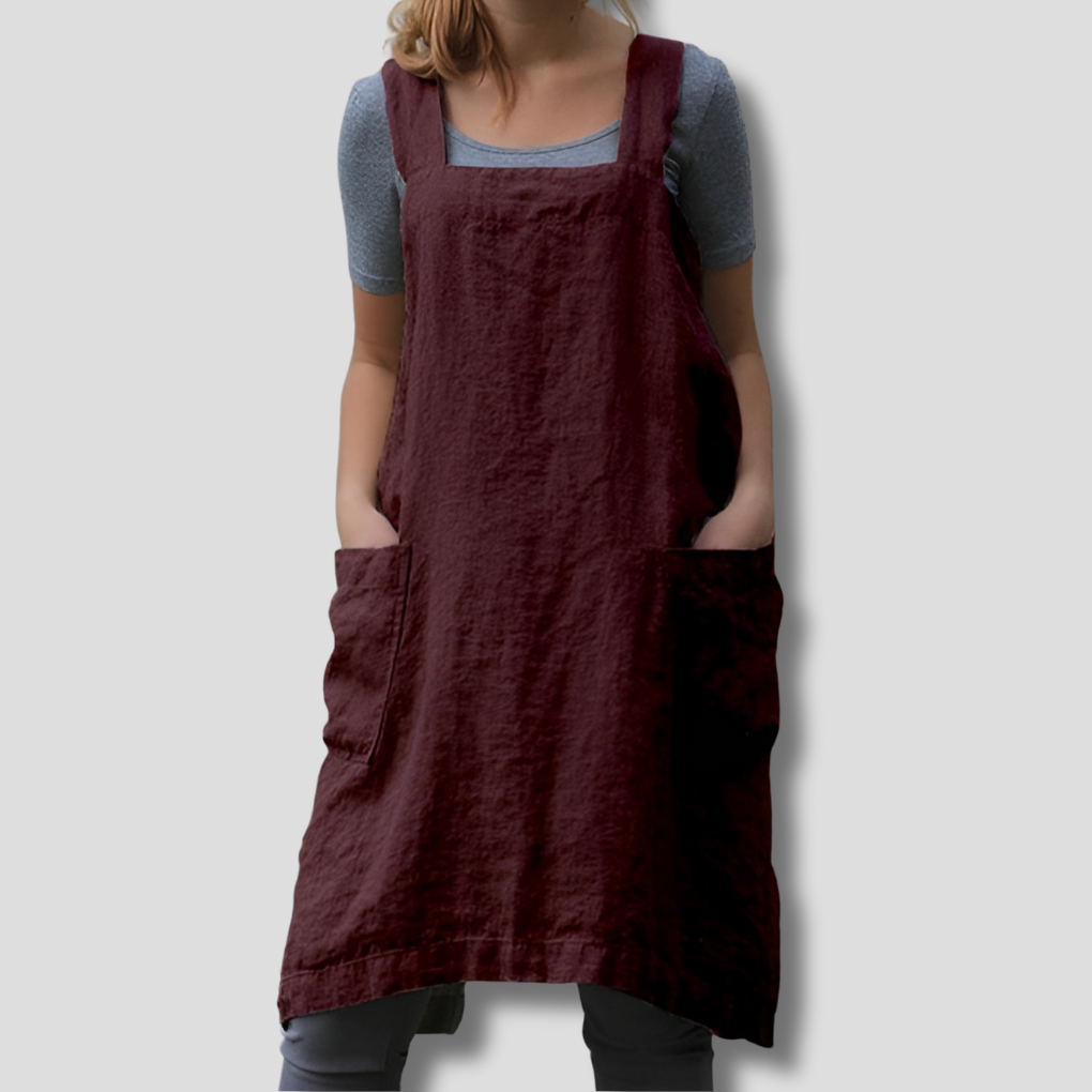 Isla | Chic Pinafore Linen Dress with Pockets