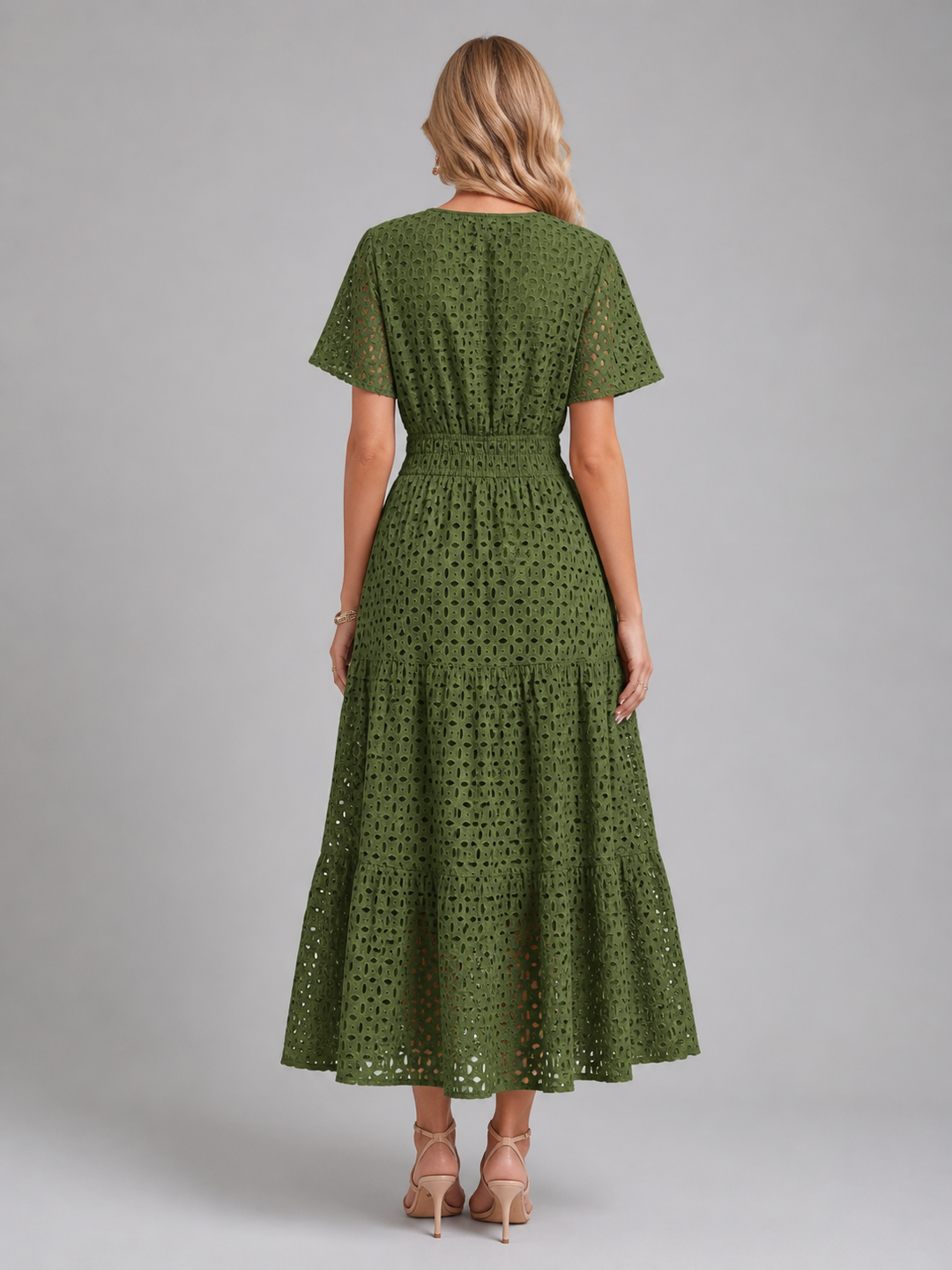 Isla | Graceful Eyelet A-Line Midi Dress