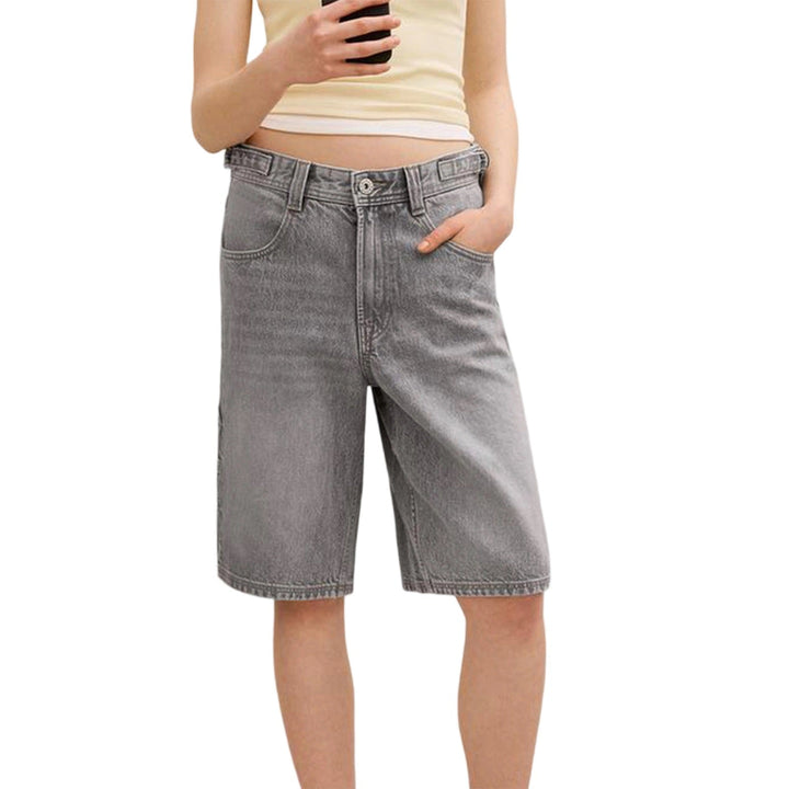 Isla | Graceful High-Waisted Relaxed Denim Shorts