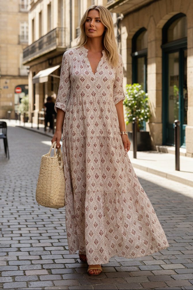 Isla | Stylish Printed V-Neck Maxi Summer Dresses