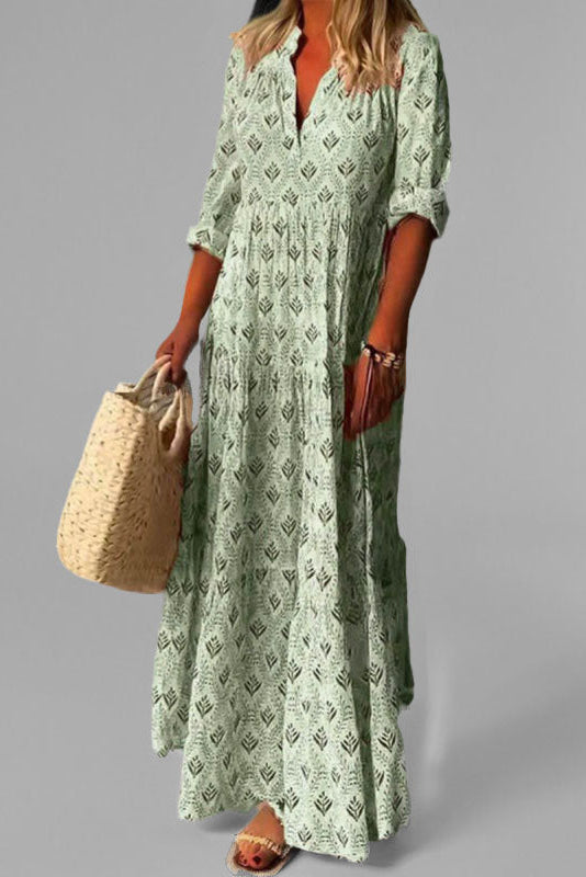 Isla | Stylish Printed V-Neck Maxi Summer Dresses