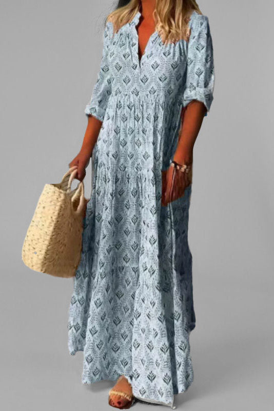 Isla | Stylish Printed V-Neck Maxi Summer Dresses