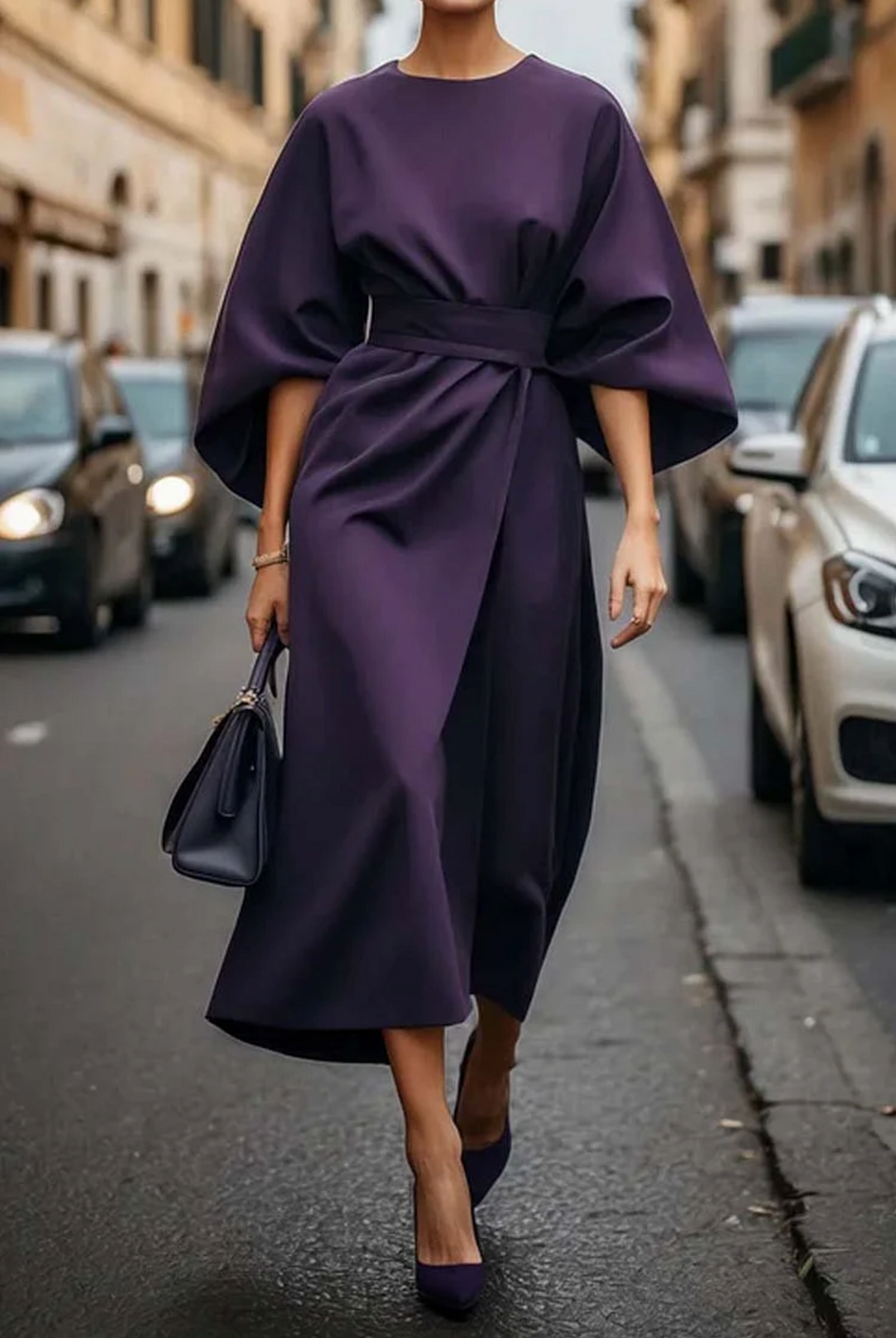 Ivy | Effortless Belted Cocktail Dress with Kimono Sleeves