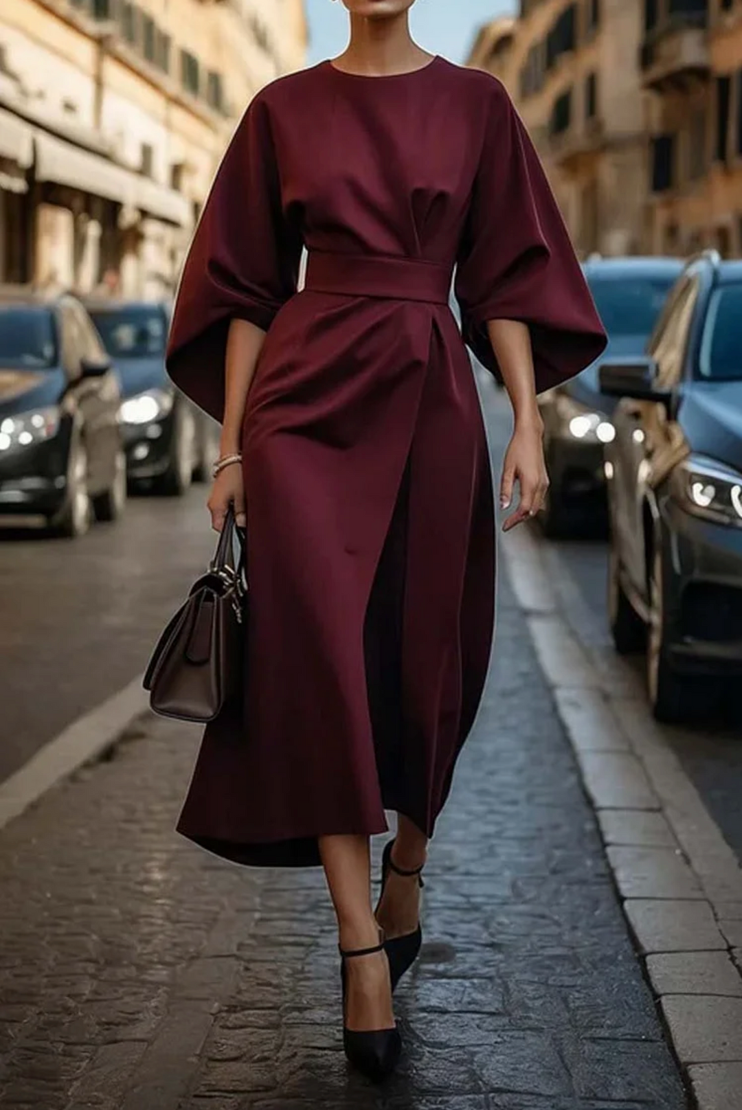Ivy | Effortless Belted Cocktail Dress with Kimono Sleeves
